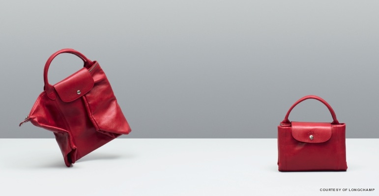 Longchamp Fold Over Flap Leather Shoulder Bag Confederated